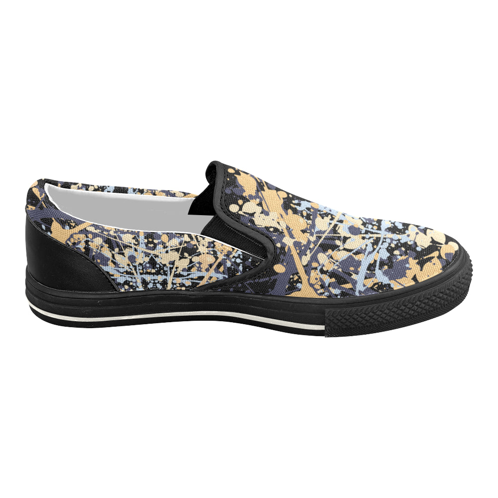 Women's Paint Splatter Print Canvas Slip-on Shoes