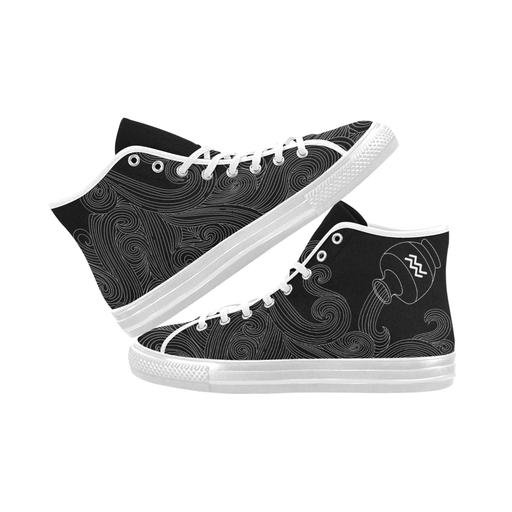 Men's Aquarius Water Bearer Print Canvas High Top Shoes