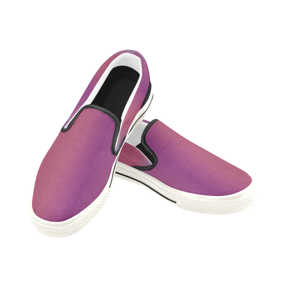 Men's Purple Solids Print Canvas Slip-on Shoes