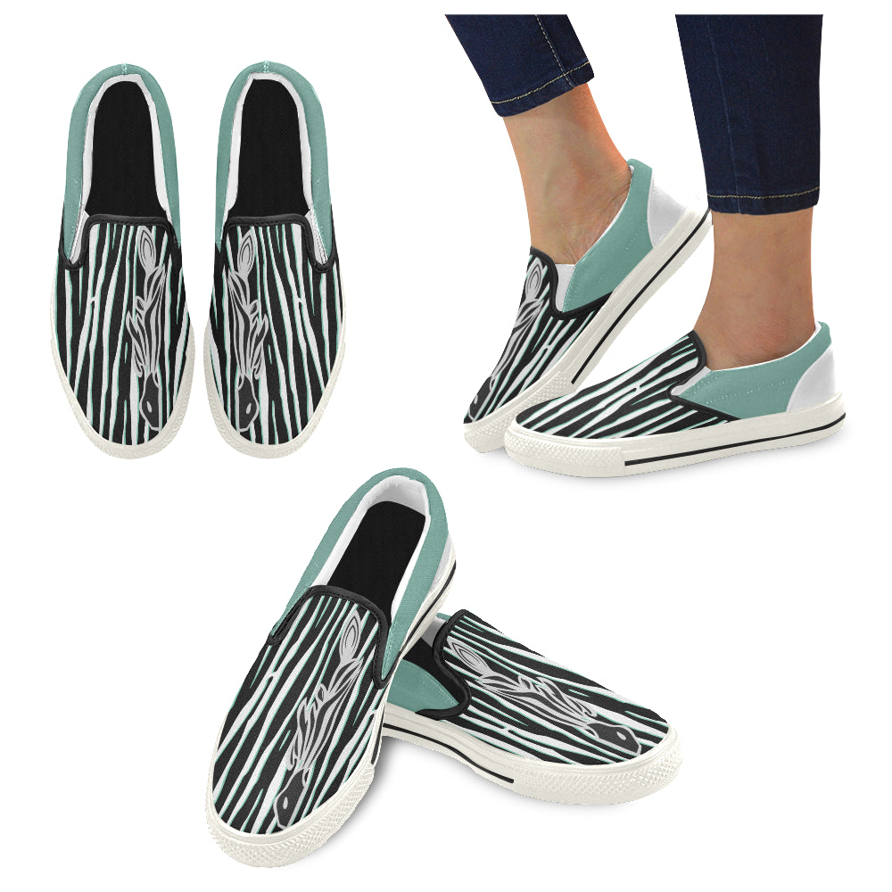 Women's Zebra Print Slip-on Canvas Shoes