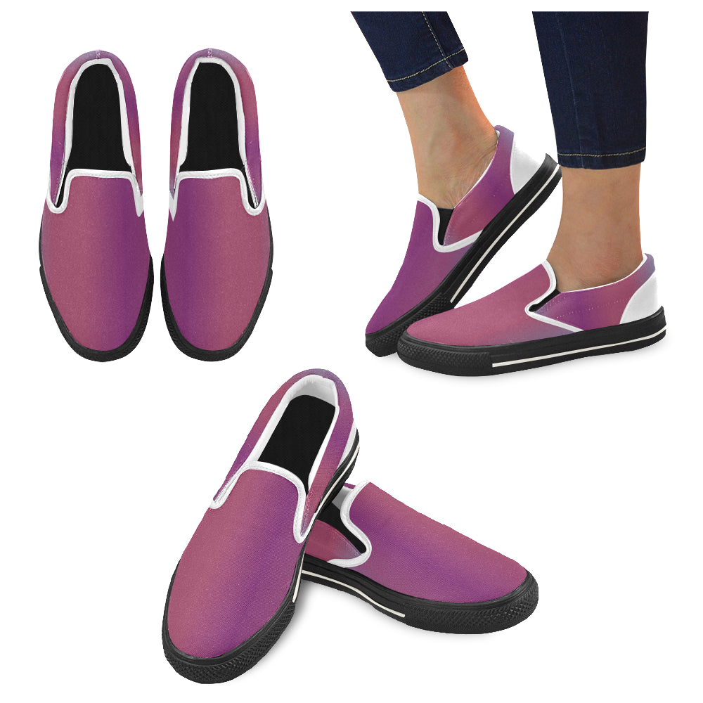 Men's Purple Solids Print Canvas Slip-on Shoes