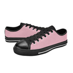 Women's Pink Solid Canvas Low Top Shoes