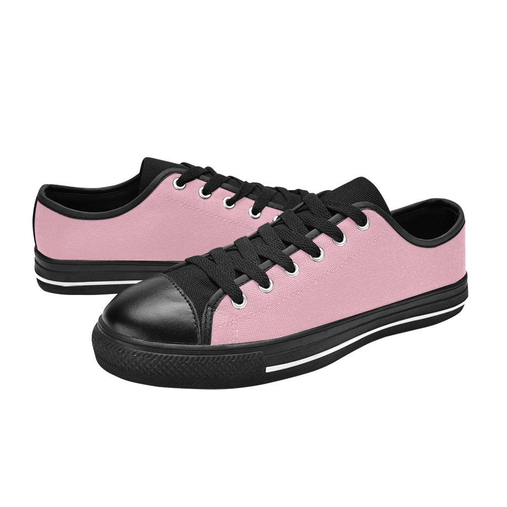Women's Pink Solid Canvas Low Top Shoes