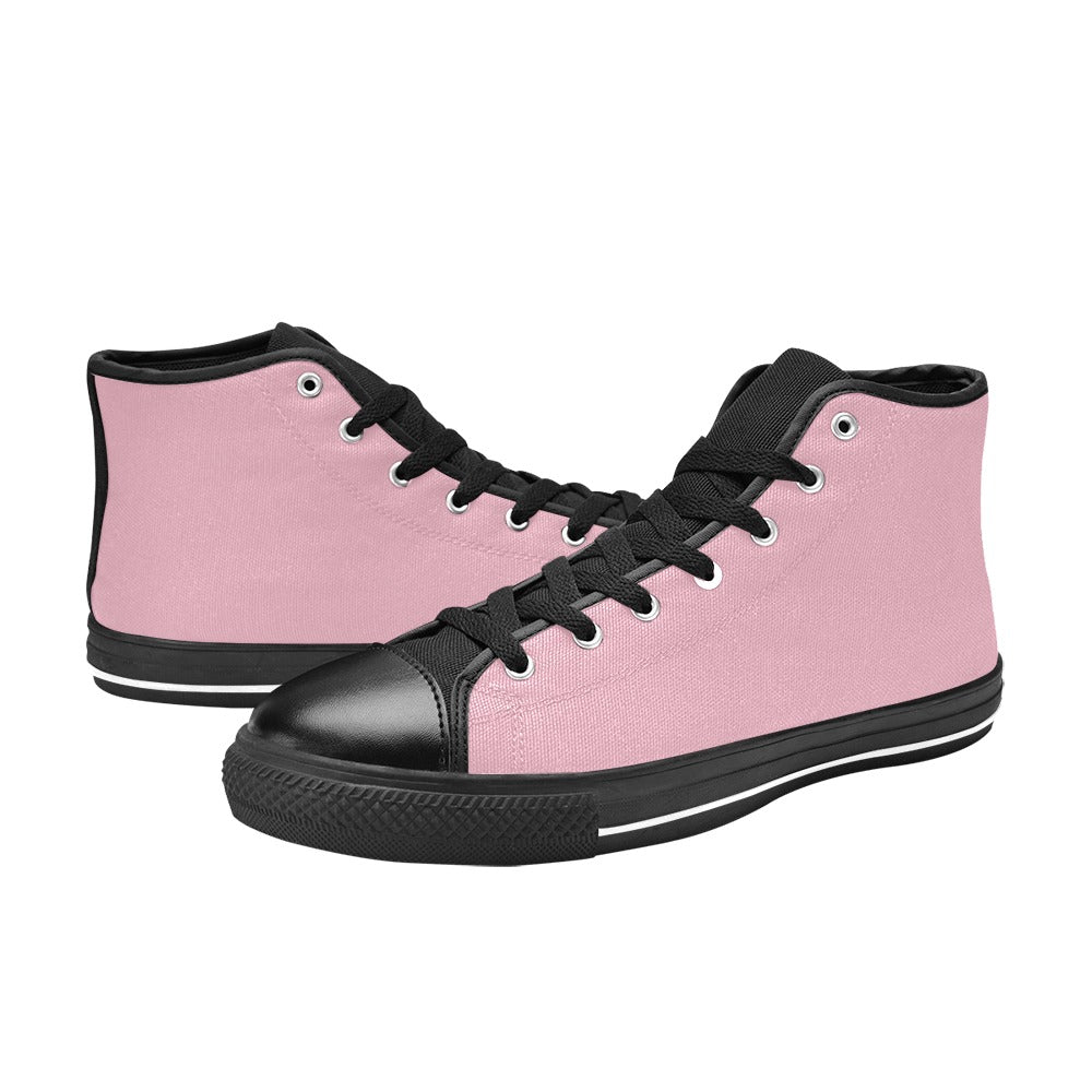 Women's Pink Solid Canvas High Top Shoes