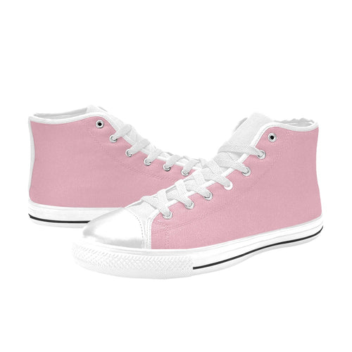 Women's Pink Solid Canvas High Top Shoes