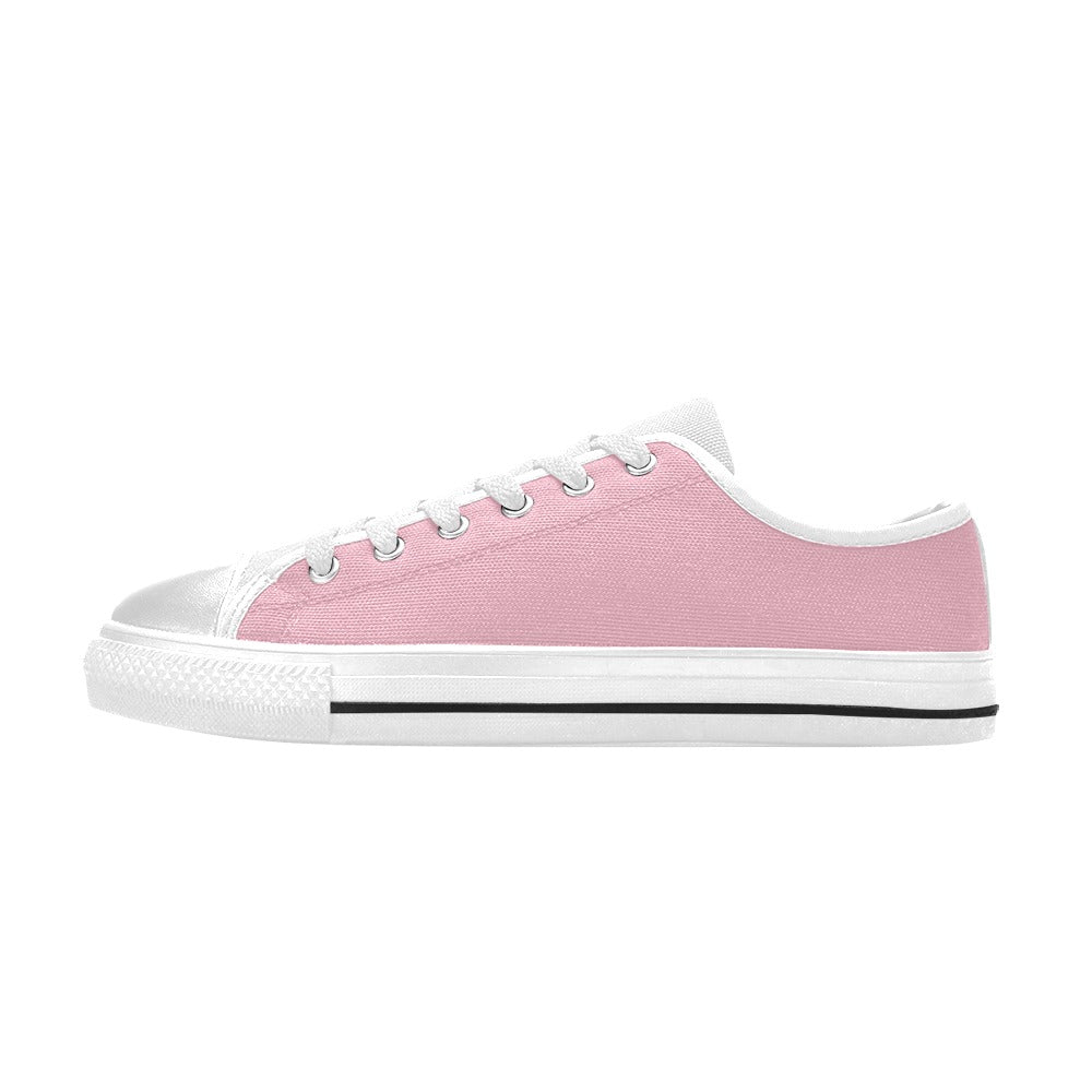 Women's Pink Solid Canvas Low Top Shoes